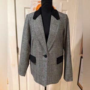New Joie Black and Gray Checkered Blazer Size Women’s Medium